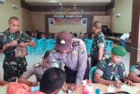 Suasana donor darah yang digelar di Mapolres Pamekasan, Rabu (19/06/2019)