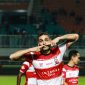 Selebrasi Jaimerson Da Silva Xavier, usai menjebol gawang PS Tira Persikabo, di Stadion Pakansari, Cibinong, Jawa Barat, Jumat, 12/07/2019. (foto: twitter madura united)