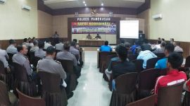 Rapat koordinasi pengamanan laga Madura United-Arema digelar Polres Pamekasan, Jumat, 19/07/2019. (foto: twitter madura united)