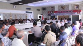 Aplikasi Delta Siap diperkenalkan dalam rapat koordinasi Polresta Sidoarjo dan pemilik Pertamini, Selasa, 16/07/2019. (fah/ SJ foto)