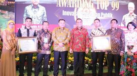 Polresta Sidoarjo kembali sabet penghargaan bergengsi, Top 99 Inovasi Pelayanan Publik Tahun 2019, yang digelar di Semarang, Jawa Tengah. (Fah/ SJ Foto)