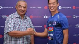 Perkenalan Takafumi Akahoshi dilakukan manajemen Arema FC, Selasa, 27/08/2019. (foto: twitter Arema FC)
