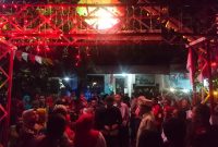 Gemerlap lampu hiasi lingkungan Kelurahan Magersari, Sidoarjo, Jawa Timur. (Fah/ SJ foto)