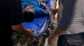 Tersangka JUF, meninggal dunia dalam perjalanan ke Rumah Sakit usai dilumpuhkan petugas BNNP Jatim. (Joe/ SJ foto)
