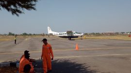Pesawat milik maskapai Susi Air yang melayani penerbangan perintis Sumenep-Pagerungan tiba di Bandara Trujojoyo, Rabu, 25/09/2019. (Didik/SJ foto)