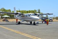 Pesawat Cessna Grand Caravan milik Susi Air tiba di Bandara Pagerungan, Rabu siang, 25/09/2019. (Didik/ SJ foto)