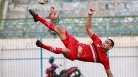Jaimerson ikuti official training jelang hadapi Barito Putra, di Stadion Gelora Bangkalan, Jawa Timur, Jumat sore, 13/09/2019. (foto: madura united twitter)