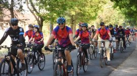 Gowes bareng Gudang Garam Cycling Club (GGCC) dan Bank Mandiri dilakukan Sabtu, 26 Oktober 2019. (Inug/ SJ Foto)