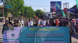 20 Grup Drumband turut memeriahkan Grand Launching hari santri 2019 yang digelar di Taman Adipura, Sumenep, Minggu, 06/10/2019. (Farin/SJ Foto)