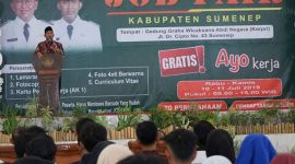 Suasana Pembukaan Job Fair yang digelar Pemkab Sumenep beberapa waktu lalu. (Farin/ SJ Foto/dok.)