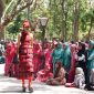 Pride of Jayabaya, menjadi tema dalam gelaran Dhoho Fashion Street yang digelar di Kota Kediri, Jawa Timur, Kamis, 05/12/2019. (Inug/ SJ Foto)