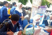 Ribuan pelajar berdatangan ke Trenggalek Education Fair. (Foto: istimewa)