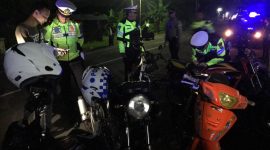 PERANG BRONG: Belasan motor brong diamankan dalam razia cipta kondisi yang digelar Polres Sumenep, Minggu, 16/02/2020, dini hari. (*/SJ Foto) 