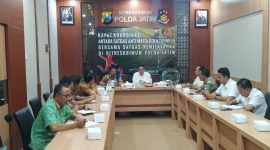 Rapat Satgas Mafia Bola digelar di Polda Jatim, Jumat, 21/02/2020. (Yuda/ SJ Foto) 