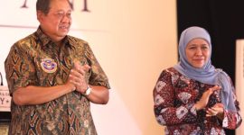 Gubernur Khofifah hadiri groundbreaking Galeri Seni SBY-Ani di Ploso, Kabupaten Pacitan, Jawa Timur, Sabtu, 22/02/2020. (Fahmi/ SJ Foto) 