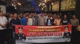 Polres dan wartawan di Sumenep deklarasikan Pilkada Damai 2020. (SJ Foto) 