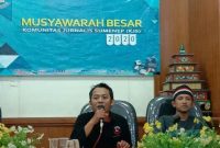 Ahmad Sa'ie, Jurnalis TVRI ditunjuk memimpin Komunitas Jurnalis Sumenep dalam musyawarah besar yang digelar di Aula Bappeda, Sabtu, 21/03/2020. (istimewa) 