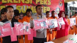 Kapolres Sumenep memimpin press rilis kasus narkoba. (*/ SJ Foto)