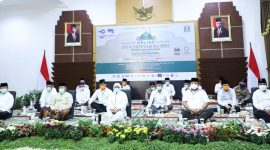 Istighosah Kubro nisfu Sya'ban digelar di Gedung Negara Grahadi, Surabaya, Rabu malam, 08/04/2020. (Yudha/SJ Foto) 