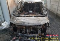 Bangkai mobil Toyota Alphard milik via Vallen yang dibakar seseorang pada Selasa dini hari, 30/06/2020. (Polres Sidoarjo for seputarjatim.com)