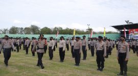 Latihan gabungan pengamanan Pilkada Sumenep digelar selama dua hari. (SJ Foto)