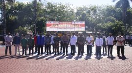 Deklarasi Pilkada Damai digelar di halaman Polres Sumenep, Rabu, 12/08/2020. (Foto istimewa)