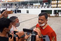 Syaiful Bahri, Dirut PT Sumekar memberikan keterangan pers kepada awak media terkait penerapan e tiket, Kamis, 11/02/2021. (Didik/SJ Foto)