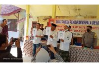 Foto: Calon Kepala Desa Jambu, No urut 1 H. Benny Wahyudi, Nomor urut 2 Faisal Hendari, Nomor urut 3 Imam Zarkasi. 