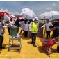 Foto: Bupati Sumenep, Achmad Fauzi didampingi Wakil Bupati Nyai Hj. Dewi Khalifah dan disaksikan MH Said Abdullah beserta keluarga lakukan Groundbreaking Myze Hotel by Luminor