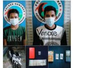 Foto: kedua tersangka beserta barang bukti saat diamankan di Polres Sumenep.