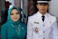 Foto: Abd. Basith, S.Sy. Kades Tamidung, Kecamatan Batang-Batang, Didampingi Istri Seusai Pelantikan Di Pendopo Agung Sumenep. 