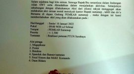 Foto: Surat Pembertahuan Aksi yang ditujukan kepada Kapolres Sumenep. 