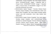 Foto: Potongan Salinan Amar Putusan Eksekusi Putusan Yang Diajukan Kurniadi. SH, Kuasa Hukum Ahmad Rasyidi. 