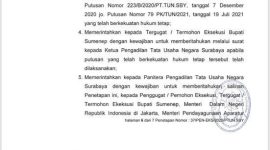 Foto: Potongan Salinan Amar Putusan Eksekusi Putusan Yang Diajukan Kurniadi. SH, Kuasa Hukum Ahmad Rasyidi. 