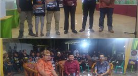 Foto:Bupati Sumenep (Baju Merah) Didampingi Kades Torbang (Baju orange) saat menghadiri kontes ikan channa yang diselenggarakan di Balai Desa Torbang 