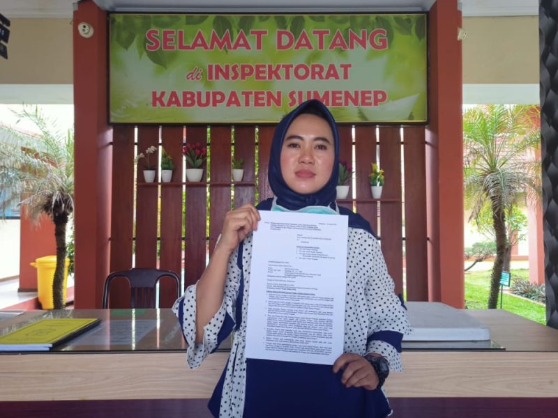 Foto: Sri Handayani saat berada di Inspektorat Kabupaten Sumenep