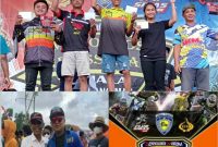 Foto:Para Pembalap asal Sumenep saat menerima piala (atas) dan ketua IMS Teguh  Doni Efendi, SH, MM (bawah, Baju Biru) 