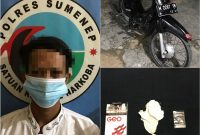 Foto: AF berikut barang buktinya saat diamankan di kantor Satresnarkoba polres sumenep. (Istimewa)