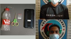 Foto: Kedua Tersangka saat berada di kantor  Satresnarkoba Polres Sumenep