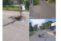 Foto: Kondisi jalan yang rusak di Desa Kambingan Barat Kecamatan Lenteng. 