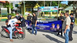 Foto:Akp Taufik Hidayat.,S.H beserta jajarannya menyapa warga sambil mensosialisasikan bahaya narkoba