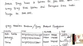 Foto: Surat pernyataan yang ditanda tangani oleh KPM Desa Saobi, Kecamatan Kangayan, sumenep