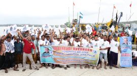 KOMPAK: Nelayan se-Lamongan mendukung Ganjar di Pilpres 2024. (Foto: Heri Wicaksana)