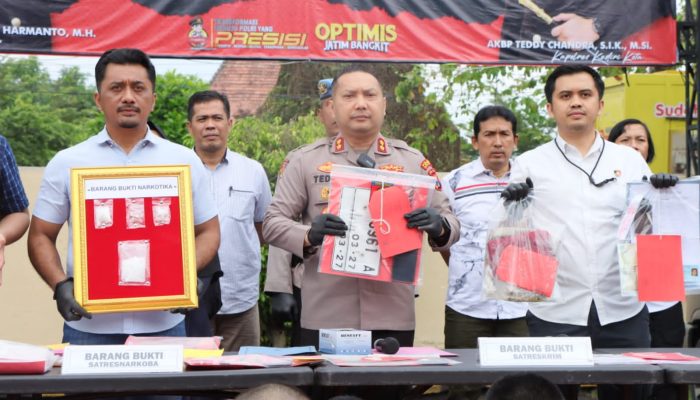 Polres Kediri Kota Tangkap 15 Tersangka Kejahatan