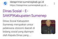 Kacau. Website milik Dinsos Sumenep masih memuat foto Mohammad Ihsan sebagai Kepala Dinas. (tangkapan layar)