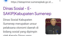 Kacau. Website milik Dinsos Sumenep masih memuat foto Mohammad Ihsan sebagai Kepala Dinas. (tangkapan layar)