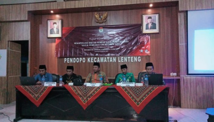 Jelang Pemilu Serentak, PPK Lenteng Gelar Rapat Pleno Terbuka Rekapitulasi Daftar Pemilih
