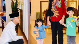 Foto:Moment pertemuan Ganjar dan Joko widodo (ist)