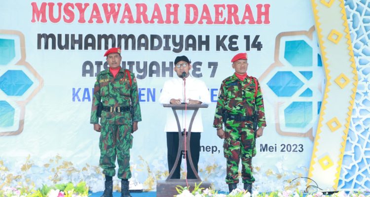 Bupati Fauzi saat membuka acara Musyda Muhammadiyah dan Aisyah Kabupaten sumenep