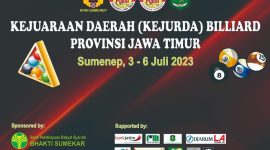 Foto:Pamflet Kejurda Billiard provinsi Jawa timur tahun 2023